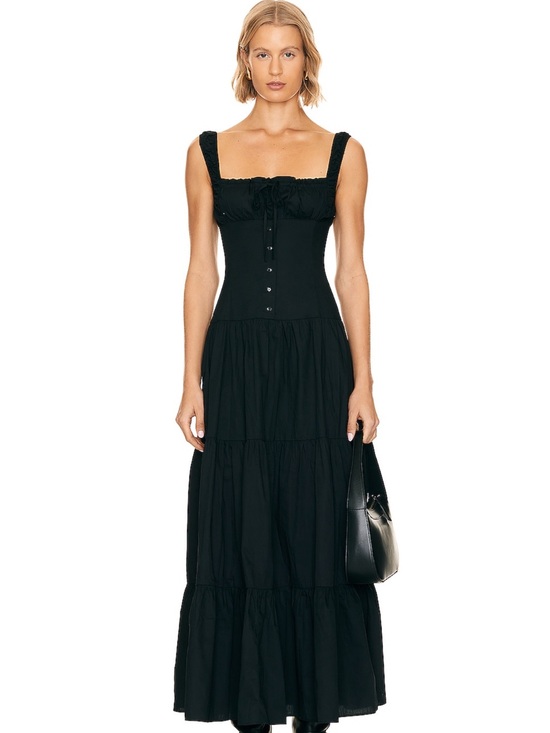 Lioness Dresses & Skirts - Lioness Black Corset Tiered Maxi Dress